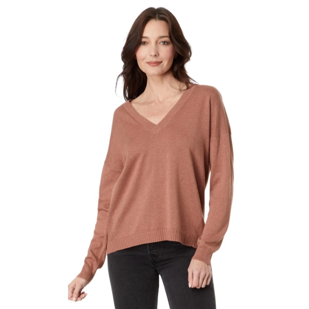 Lilla P Wrapped Seam V-Neck Sweater